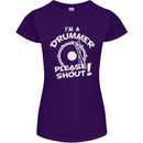 Drumming I'm a Drummer Please Shout Funny Womens Petite Cut T-Shirt Purple