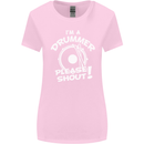 Drumming I'm a Drummer Please Shout Funny Womens Wider Cut T-Shirt Light Pink