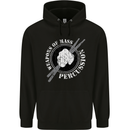 Drumming Weapons of Mass Percussion Funny Childrens Kids Hoodie Black