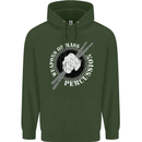 Drumming Weapons of Mass Percussion Funny Childrens Kids Hoodie Forest Green