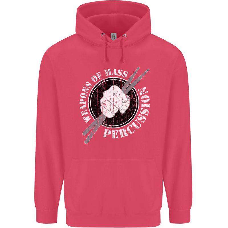 Drumming Weapons of Mass Percussion Funny Childrens Kids Hoodie Heliconia