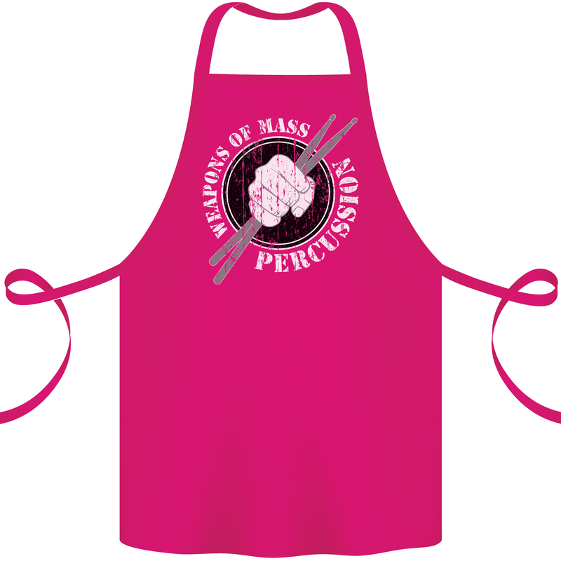 Drumming Weapons of Mass Percussion Funny Cotton Apron 100% Organic Pink