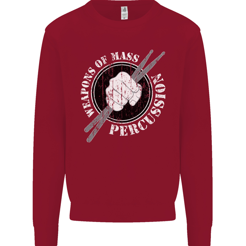 Drumming Weapons of Mass Percussion Funny Kids Sweatshirt Jumper Red