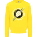 Drumming Weapons of Mass Percussion Funny Kids Sweatshirt Jumper Yellow
