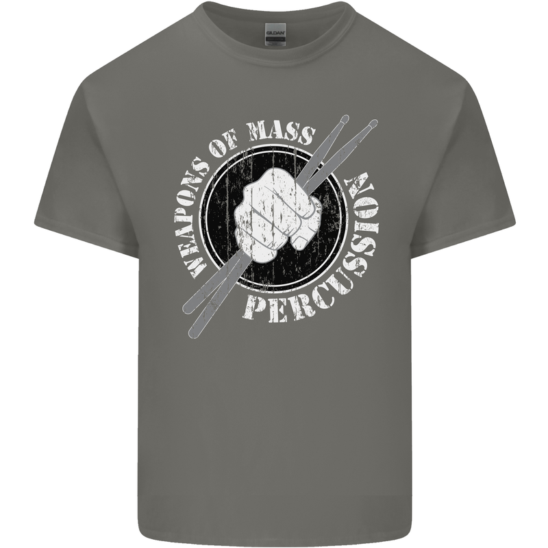 Drumming Weapons of Mass Percussion Funny Kids T-Shirt Childrens Charcoal