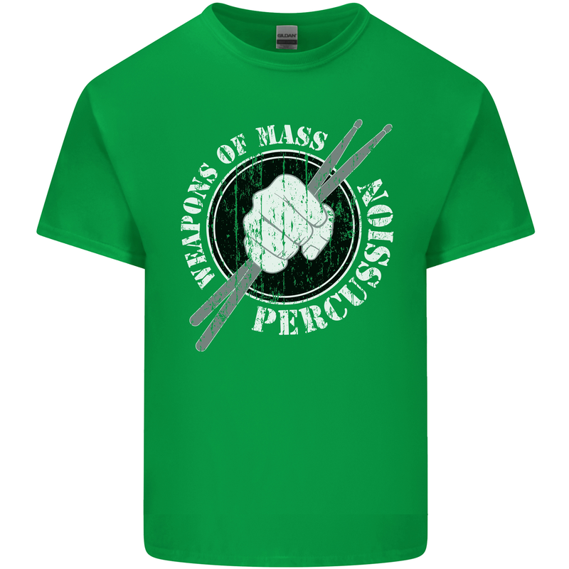 Drumming Weapons of Mass Percussion Funny Kids T-Shirt Childrens Irish Green