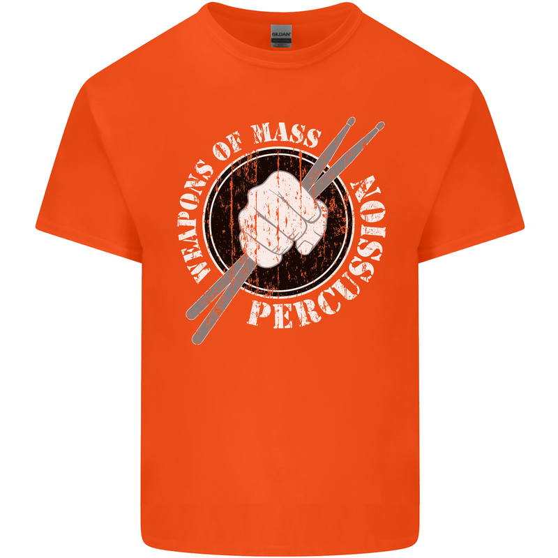 Drumming Weapons of Mass Percussion Funny Kids T-Shirt Childrens Orange