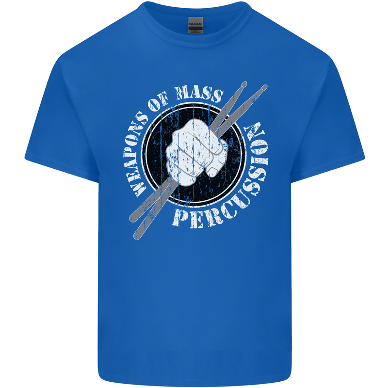 Drumming Weapons of Mass Percussion Funny Kids T-Shirt Childrens Royal Blue