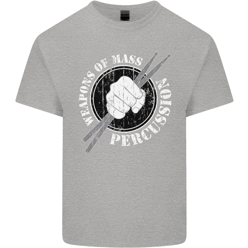 Drumming Weapons of Mass Percussion Funny Kids T-Shirt Childrens Sports Grey