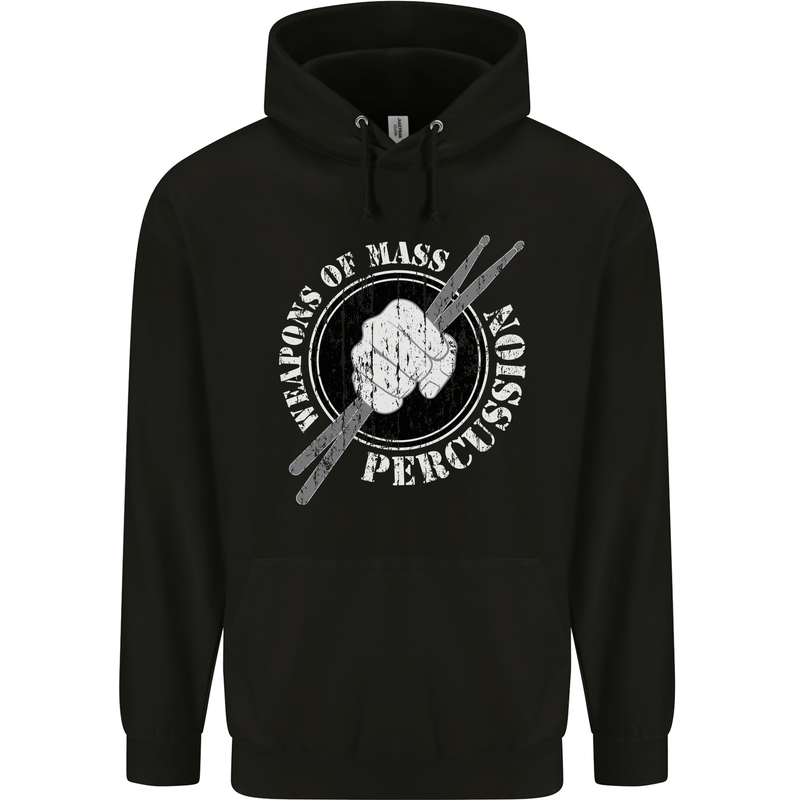 Drumming Weapons of Mass Percussion Funny Mens 80% Cotton Hoodie Black