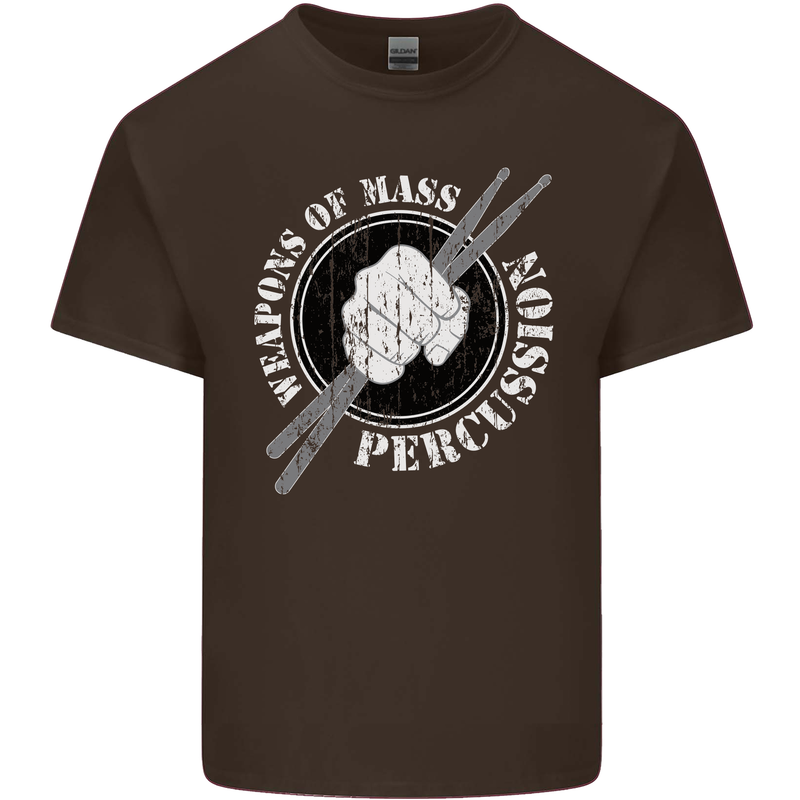 Drumming Weapons of Mass Percussion Funny Mens Cotton T-Shirt Tee Top Dark Chocolate