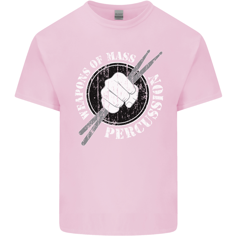 Drumming Weapons of Mass Percussion Funny Mens Cotton T-Shirt Tee Top Light Pink