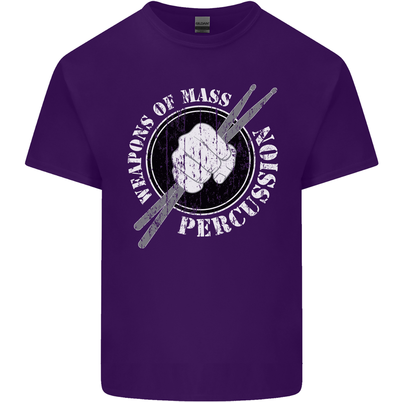 Drumming Weapons of Mass Percussion Funny Mens Cotton T-Shirt Tee Top Purple