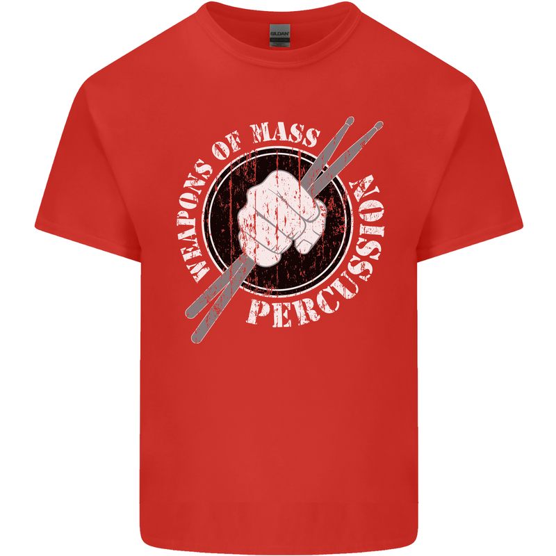 Drumming Weapons of Mass Percussion Funny Mens Cotton T-Shirt Tee Top Red