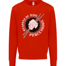 Drumming Weapons of Mass Percussion Funny Mens Sweatshirt Jumper Bright Red