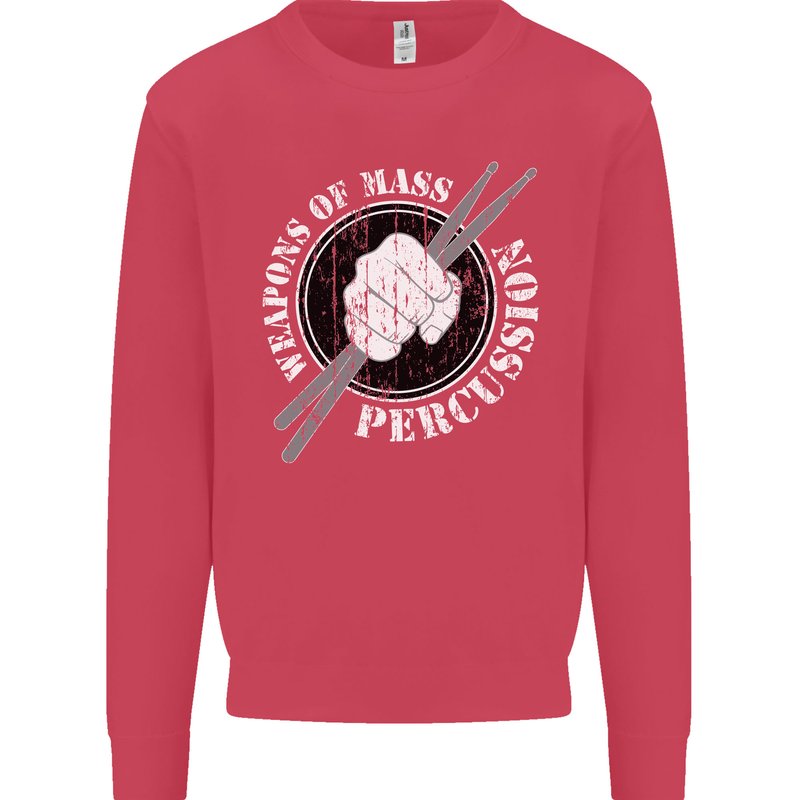 Drumming Weapons of Mass Percussion Funny Mens Sweatshirt Jumper Heliconia