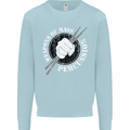 Drumming Weapons of Mass Percussion Funny Mens Sweatshirt Jumper Light Blue