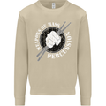 Drumming Weapons of Mass Percussion Funny Mens Sweatshirt Jumper Sand
