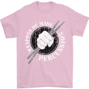 Drumming Weapons of Mass Percussion Funny Mens T-Shirt Cotton Gildan Light Pink