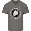 Drumming Weapons of Mass Percussion Funny Mens V-Neck Cotton T-Shirt Charcoal
