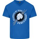 Drumming Weapons of Mass Percussion Funny Mens V-Neck Cotton T-Shirt Royal Blue