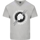 Drumming Weapons of Mass Percussion Funny Mens V-Neck Cotton T-Shirt Sports Grey