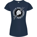 Drumming Weapons of Mass Percussion Funny Womens Petite Cut T-Shirt Navy Blue