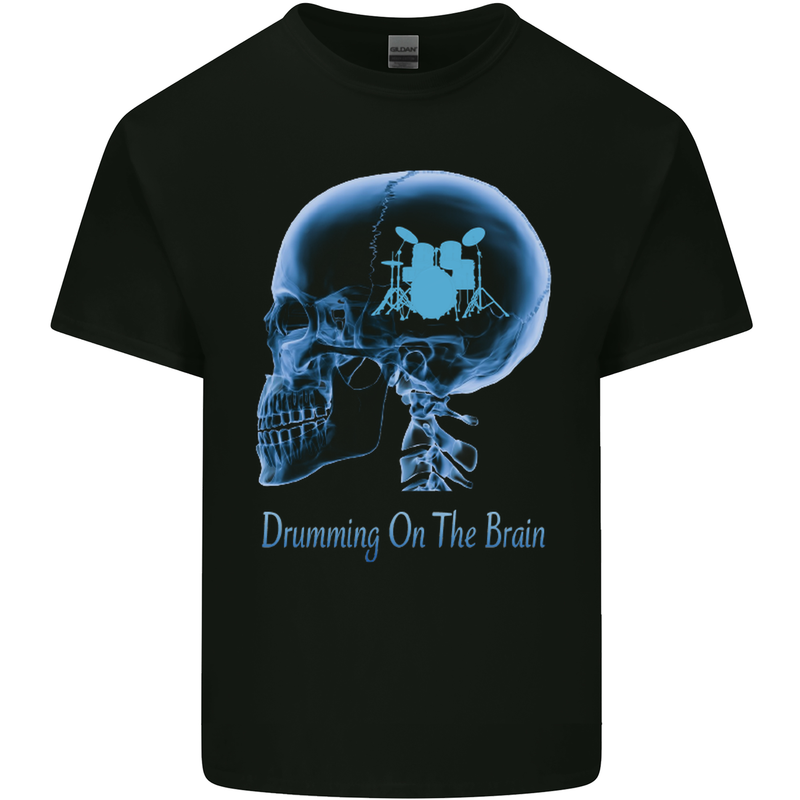 Drumming on the Brain Drummer Drum Funny Mens Cotton T-Shirt Tee Top Black