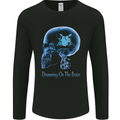 Drumming on the Brain Drummer Drum Funny Mens Long Sleeve T-Shirt Black