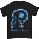 Drumming on the Brain Drummer Drum Funny Mens T-Shirt Cotton Gildan Black