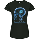 Drumming on the Brain Drummer Drum Funny Womens Petite Cut T-Shirt Black