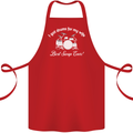 Drums for My Wife Drummer Drumming Cotton Apron 100% Organic Red
