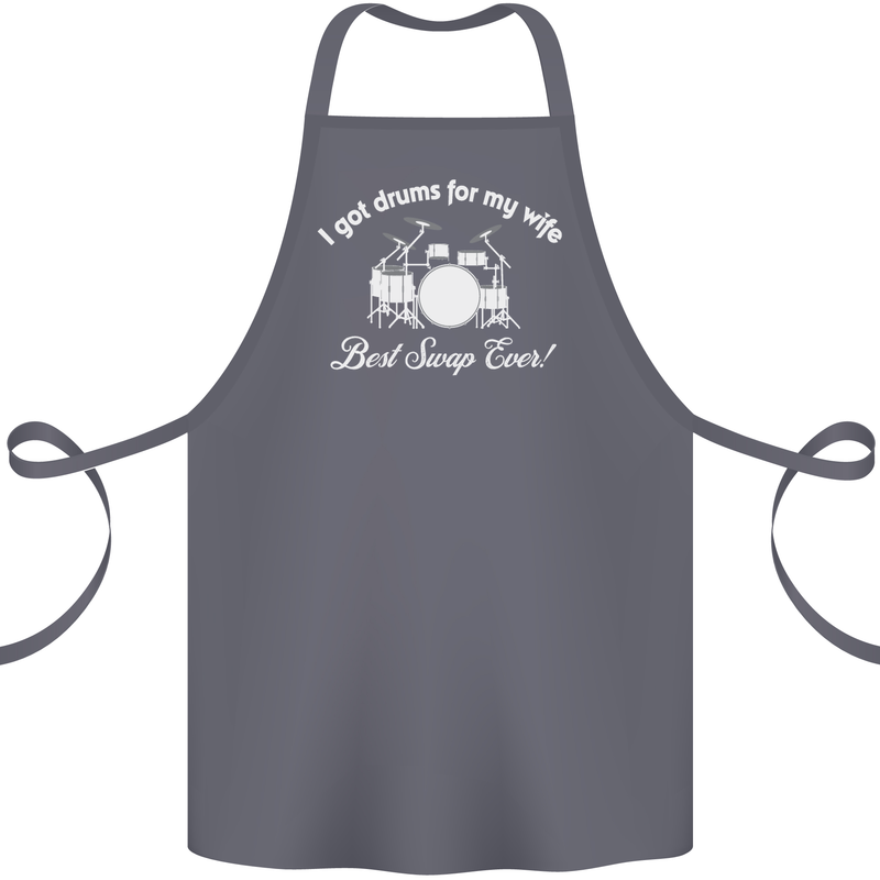 Drums for My Wife Drummer Drumming Cotton Apron 100% Organic Steel