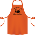 Drums for My Wife Drumming Drummer Cotton Apron 100% Organic Orange