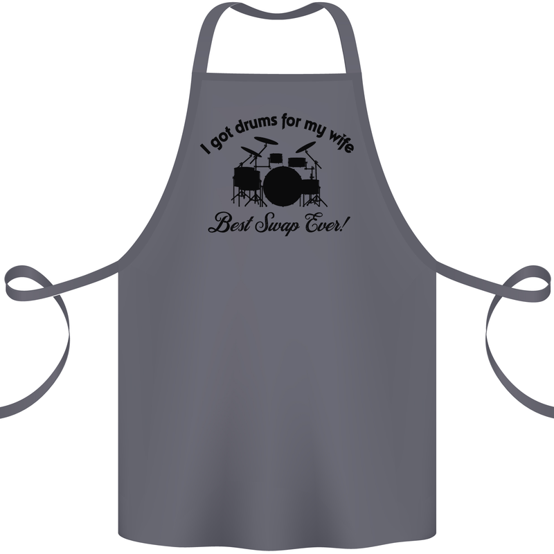 Drums for My Wife Drumming Drummer Cotton Apron 100% Organic Steel