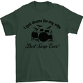 Drums for My Wife Drumming Drummer Mens T-Shirt Cotton Gildan Forest Green