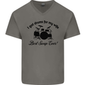 Drums for My Wife Drumming Drummer Mens V-Neck Cotton T-Shirt Charcoal