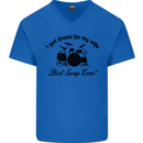 Drums for My Wife Drumming Drummer Mens V-Neck Cotton T-Shirt Royal Blue