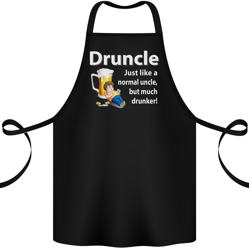 Druncle Like a Normal Uncle's Day Funny Cotton Apron 100% Organic Black