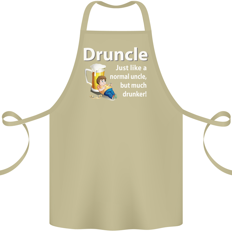 Druncle Like a Normal Uncle's Day Funny Cotton Apron 100% Organic Khaki