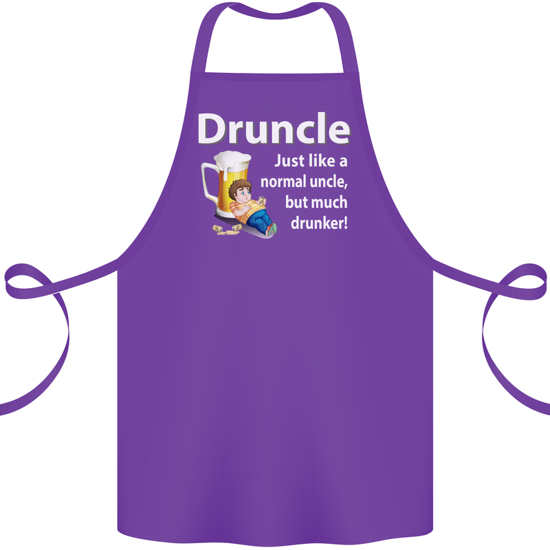 Druncle Like a Normal Uncle's Day Funny Cotton Apron 100% Organic Purple