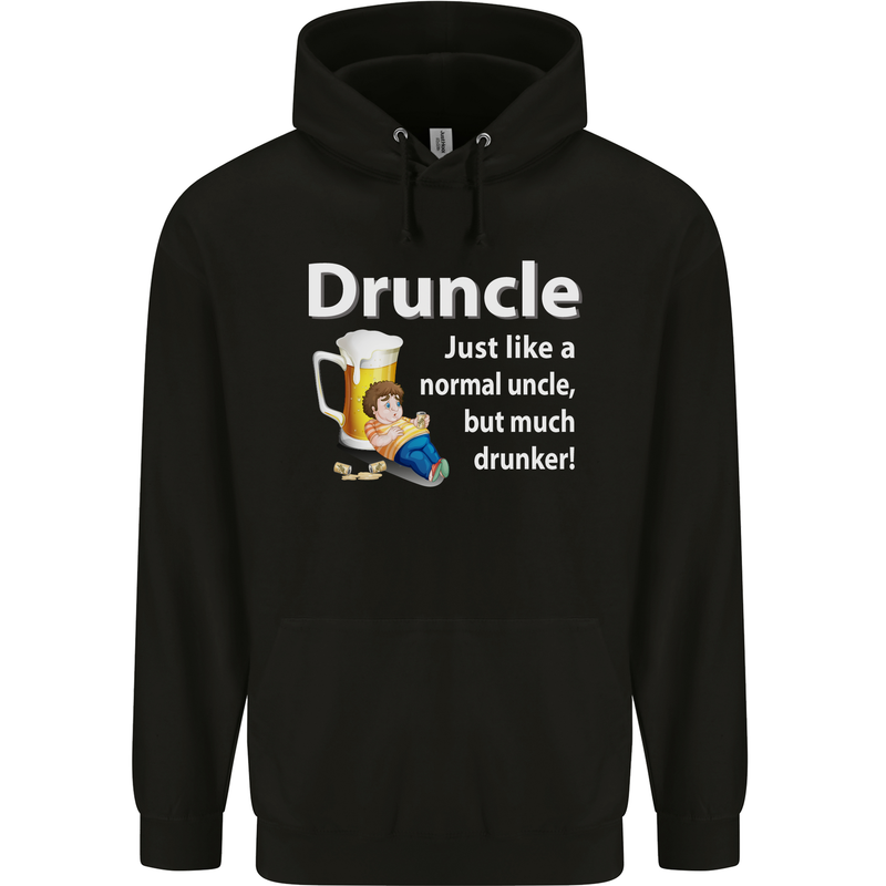 Druncle Like a Normal Uncle's Day Funny Mens 80% Cotton Hoodie Black