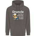 Druncle Like a Normal Uncle's Day Funny Mens 80% Cotton Hoodie Charcoal