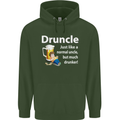 Druncle Like a Normal Uncle's Day Funny Mens 80% Cotton Hoodie Forest Green