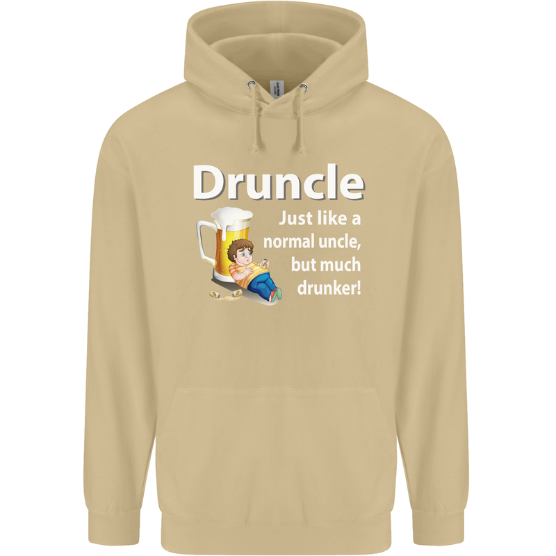 Druncle Like a Normal Uncle's Day Funny Mens 80% Cotton Hoodie Sand