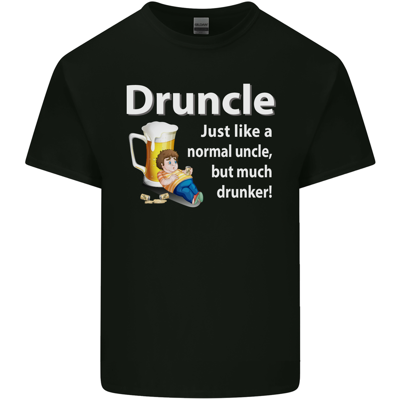 Druncle Like a Normal Uncle's Day Funny Mens Cotton T-Shirt Tee Top Black