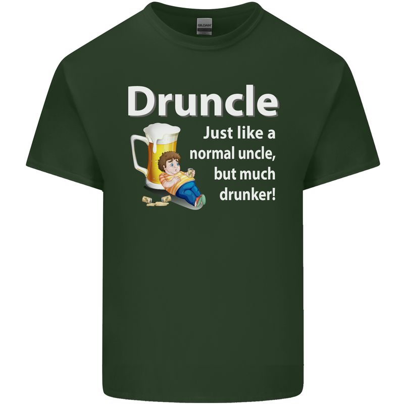 Druncle Like a Normal Uncle's Day Funny Mens Cotton T-Shirt Tee Top Forest Green