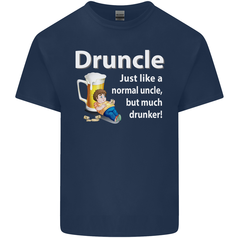 Druncle Like a Normal Uncle's Day Funny Mens Cotton T-Shirt Tee Top Navy Blue
