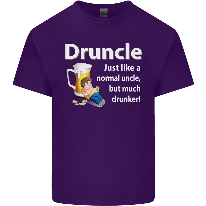 Druncle Like a Normal Uncle's Day Funny Mens Cotton T-Shirt Tee Top Purple