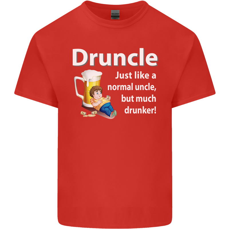 Druncle Like a Normal Uncle's Day Funny Mens Cotton T-Shirt Tee Top Red